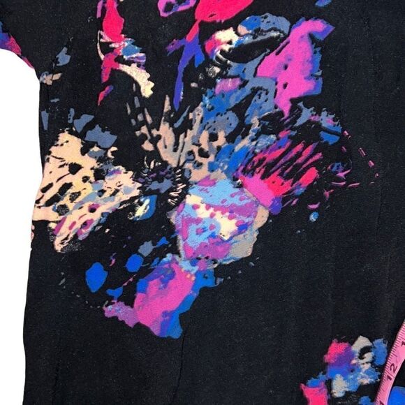 Free People Meadow Lark Blouse Oversized Top Button Front Black Floral sz XS - Picture 9 of 10